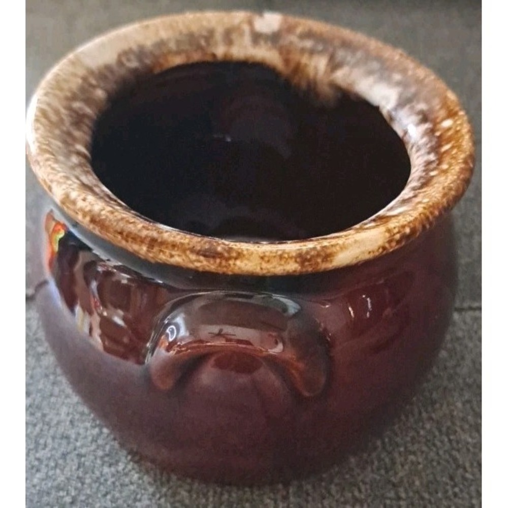 Vintage Hull Oven Proof Pottery Brown Drip Glaze Creamer and Sugar Bowl Set USA - Picture 6 of 9
